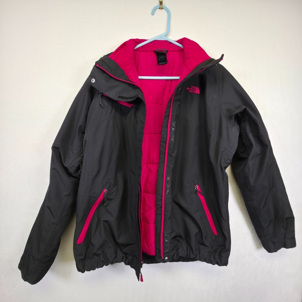 The North Face Black Jacket with Pink Accents Utility Coat 2 in 1
